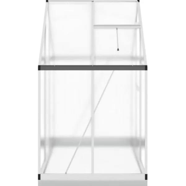 Best Växthus med ram silver 169x114x202 cm aluminium Växthus