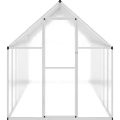 vidaXL Växthus med ram silver 445x169x195 cm aluminium
