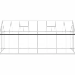 vidaXL Växthus med ram silver 445x169x195 cm aluminium