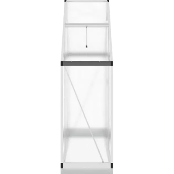 vidaXL Växthus med ram silver 169x58x202 cm aluminium
