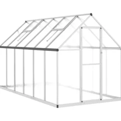 vidaXL Växthus med ram silver 334x169x195 cm aluminium