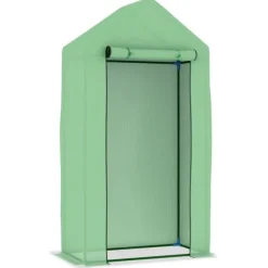 vidaXL Växthus med stålram 0,5 m² 1x0,5x1,9 m