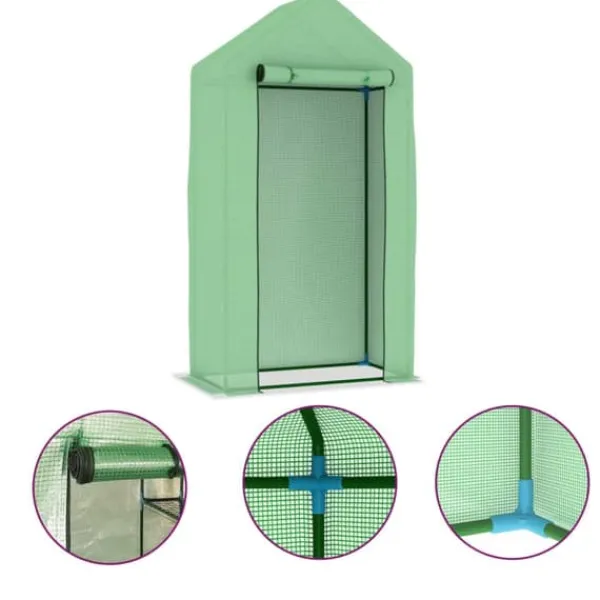 Clearance Växthus med stålram 0,5 m² 1x0,5x1,9 m Växthus