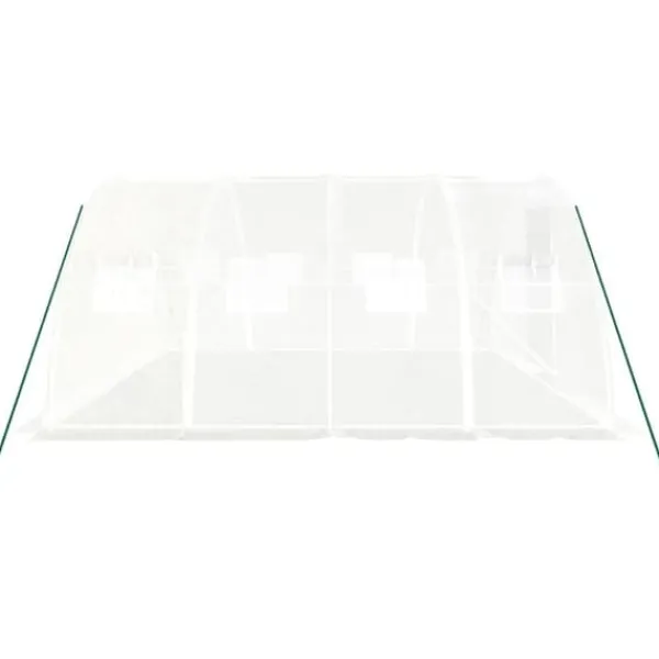 Hot Växthus med stålram - Rymligt för frukter & grönsaker | Färg: Vit | Storlek: 16 m² (4x4x2 m) Växthus