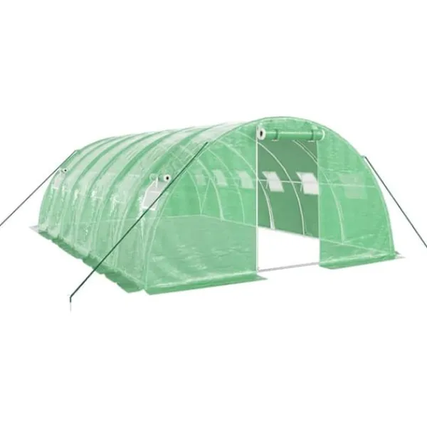 Sale Växthus med stålram grön 24 m² 6x4x2 m Växthus