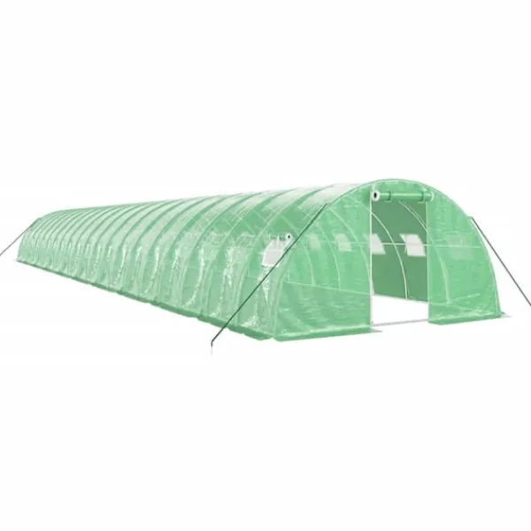 vidaXL Växthus med stålram grön 80 m² 20x4x2 m