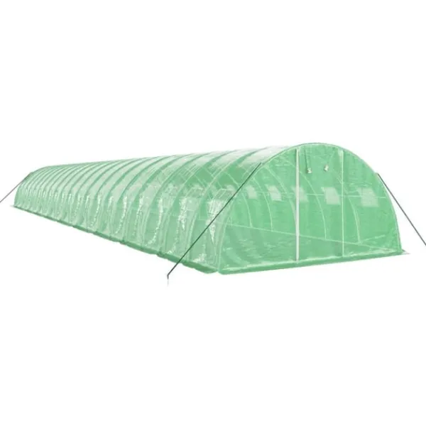 vidaXL Växthus med stålram grön 80 m² 20x4x2 m