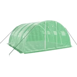 vidaXL Växthus med stålram grön 16 m² 4x4x2 m