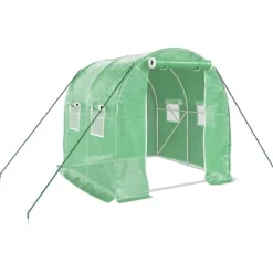 Discount Växthus med stålram grön 4 m² 2x2x2 m Växthus
