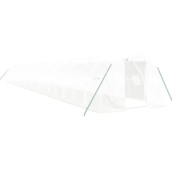 New Växthus med stålram vit 66 m² 22x3x2 m Växthus