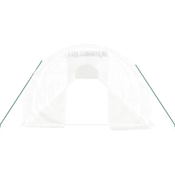 New Växthus med stålram vit 66 m² 22x3x2 m Växthus