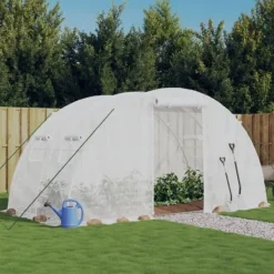 Sale Växthus med stålram vit 8 m² 4x2x2 m Växthus
