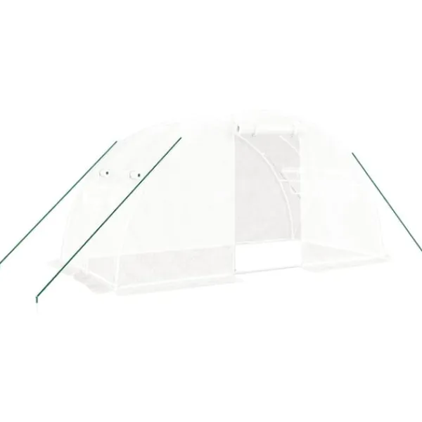 Sale Växthus med stålram vit 8 m² 4x2x2 m Växthus
