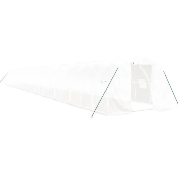 vidaXL Växthus med stålram vit 72 m² 24x3x2 m