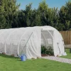 vidaXL Växthus med stålram vit 54 m² 18x3x2 m