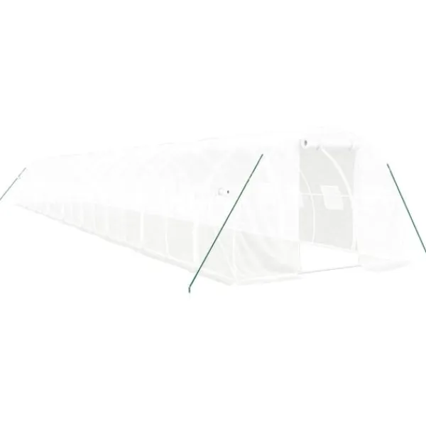 vidaXL Växthus med stålram vit 54 m² 18x3x2 m