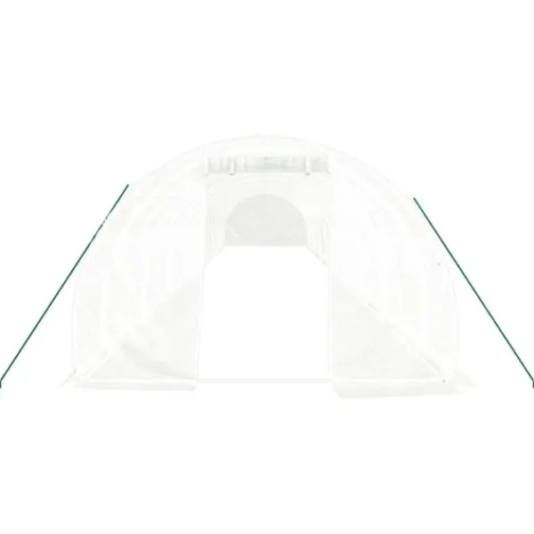 vidaXL Växthus med stålram vit 54 m² 18x3x2 m
