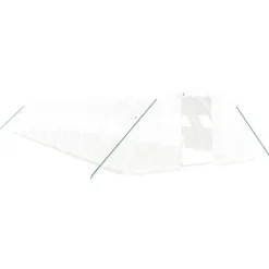 vidaXL Växthus med stålram vit 64 m² 16x4x2 m