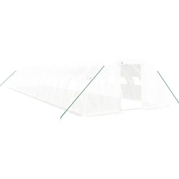 vidaXL Växthus med stålram vit 64 m² 16x4x2 m