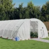 vidaXL Växthus med stålram vit 80 m² 20x4x2 m