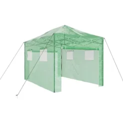 Clearance Växthus med tak Grön 280 x 410 x 315 cm Stål Växthus
