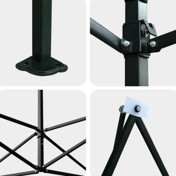 Växthus med tak i industriell stil - Stålram | Färg: Grön | Storlek: 290x430x315 cm