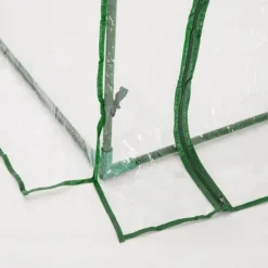 Växthus 200x100x80 cm, stål/plast, med dörr – drivbänk, grön