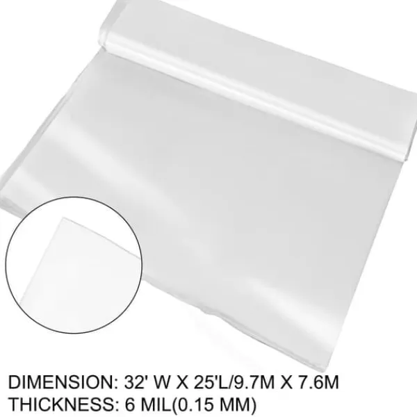 Växthusfilm, polyetenfilm 32x25 fot, växthusplast - optimal för odling och skydd av växter.