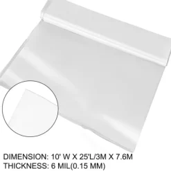 Discount Växthusfilm 10x25 fot, polyetenfilm 6 Mil, UV-beständig, håller värmen, överlägsen hållfasthet. Växthus