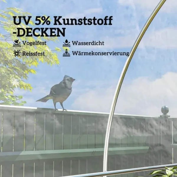 Växthusfolie 6x10 m, vattentät med UV-skydd, extra tjock, transparent