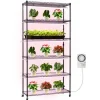 Växthylla med odlingslampa/växtlampa - 6-vånings växtställ - 180 cm Högt - LED 150 W 3800 K Fullspektrum - Hjul - Timer - För inomhusväxter