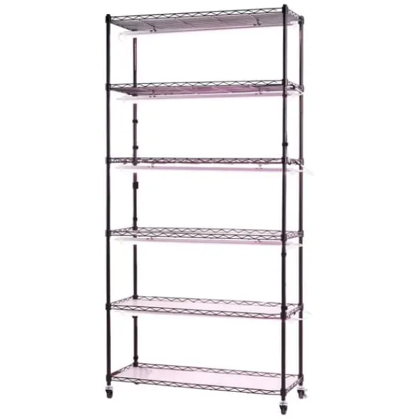 Växthylla med odlingslampa/växtlampa - 6-vånings växtställ - 180 cm Högt - LED 150 W 3800 K Fullspektrum - Hjul - Timer - För inomhusväxter