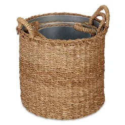 Online Växtkorg Set, 42x37 cm, Natur, Silver Trädgårdskorgar