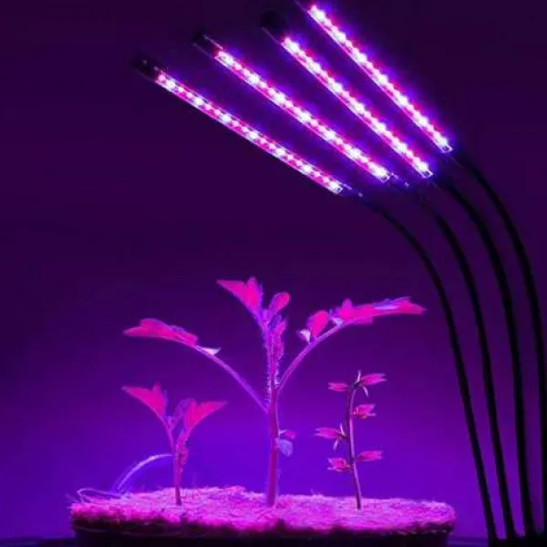 Växtlampa / växtbelysning med 4 flexibla LED lysrör 1-pack