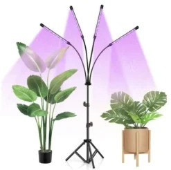 Växtlampa med Stativ / Växtbelysning - 4 LED-paneler