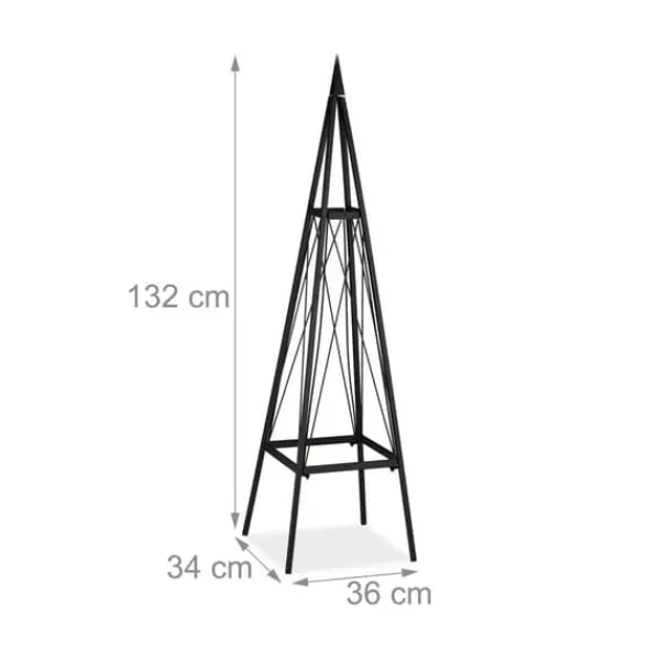 Sale Växtstöd Obelisk, 132x36x34 cm, Svart Krukor & Växtbehållare