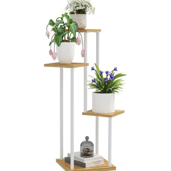 Online Växtställ - Blomhylla - 4 Nivåer - Trä - Fristående - 53 x 42 x 85 cm - Natur Växtställ