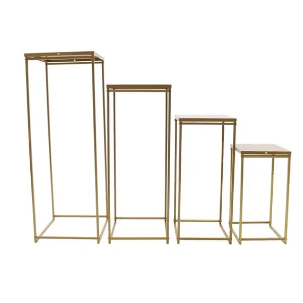 Online Växtställ & blomsterställ set - Metallstativ - 4-pack - Stålrör - 10–15 kg/st - Inne/ute - Montering krävs - För bröllopscenterpiece - Guld Växtställ