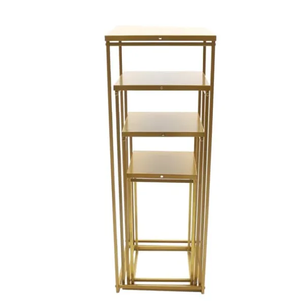 Online Växtställ & blomsterställ set - Metallstativ - 4-pack - Stålrör - 10–15 kg/st - Inne/ute - Montering krävs - För bröllopscenterpiece - Guld Växtställ