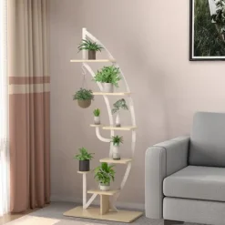 Discount Växtställ, 60×30×155 cm, Vit Växtställ