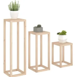 Outlet Växtställ 3 delar massiv furu Växtställ