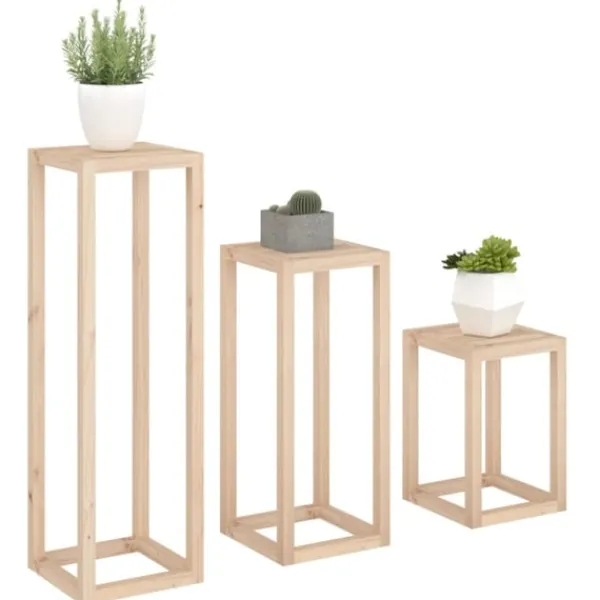 Outlet Växtställ 3 delar massiv furu Växtställ