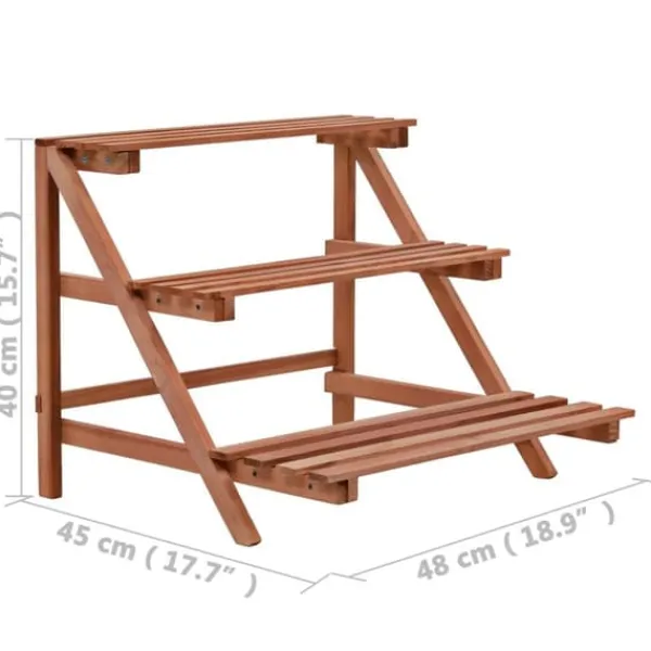 Hot Växtställ - Living Växtställ 3 nivåer cedarträ 48x45x40 cm Växtställ