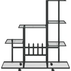 Växtställ - Living Växtställ på hjul 94,5x25x92,5 cm svart metall