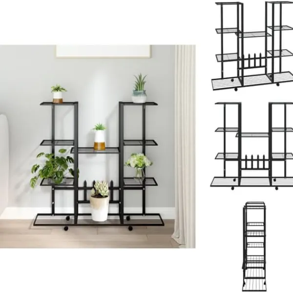Växtställ - Living Växtställ på hjul 94,5x24,5x91,5 cm svart järn