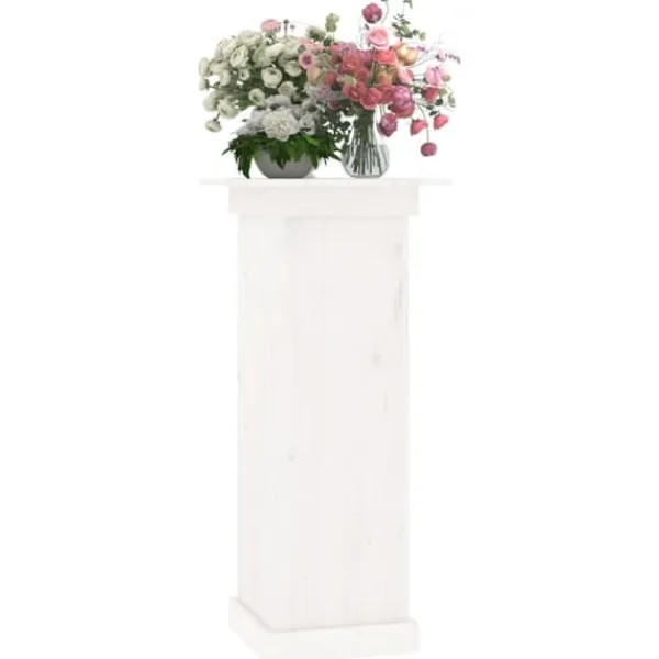 Växtställ - Living Växtställ vit 40x40x90 cm massiv furu