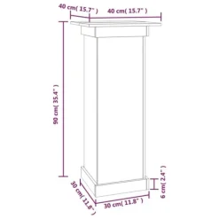 Växtställ - Living Växtställ vit 40x40x90 cm massiv furu