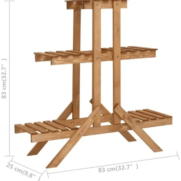 Växtställ - Living Växtställ 83x25x83 cm granträ