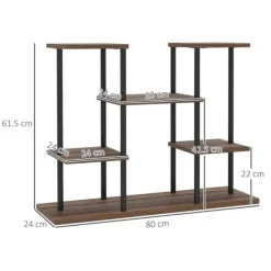 Sale Växtställ 4 nivåer 61,5 cm trä kolbrun inne/ute Växtställ