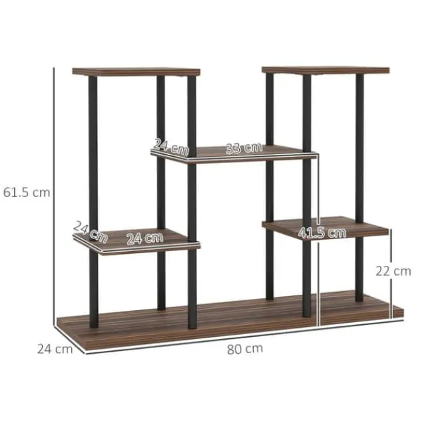 Sale Växtställ 4 nivåer 61,5 cm trä kolbrun inne/ute Växtställ